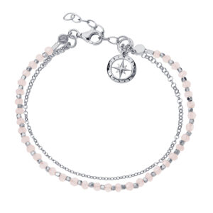 Friendship Bracelet Silver with Rose Quartz